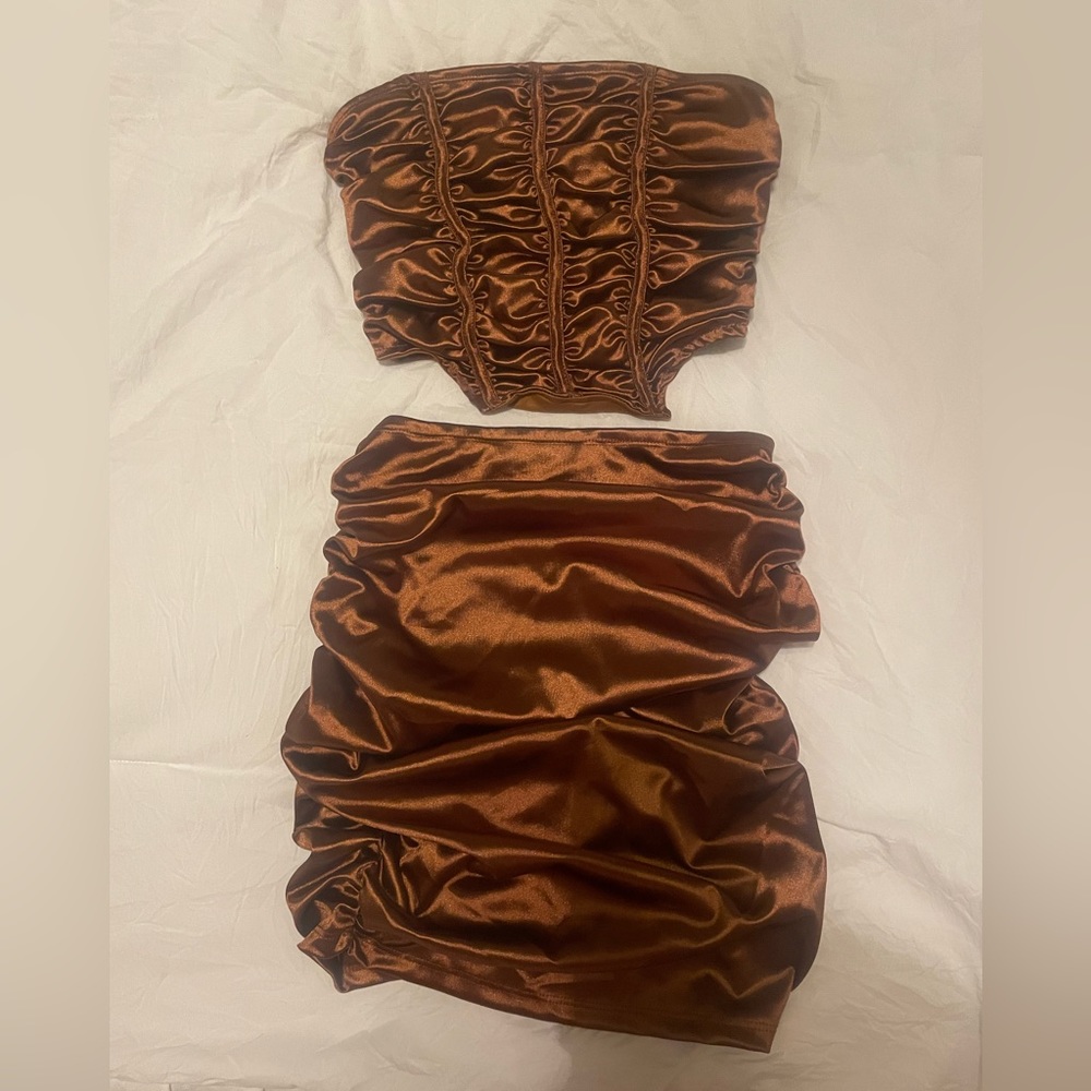 Brown silk set🤎
